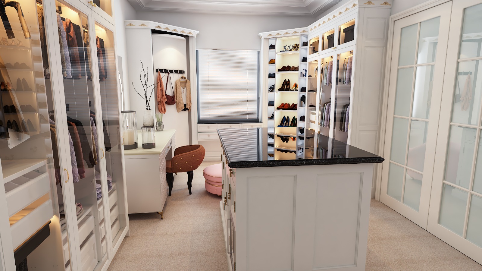 Custom walk-in closet design by Humble Abode Designs